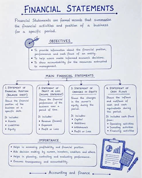 Financial statement prepared for financial translation services