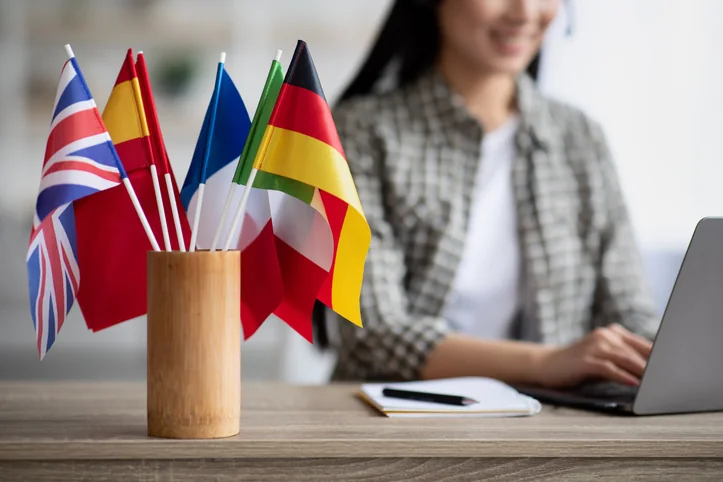 International language professional at a desk for translation services