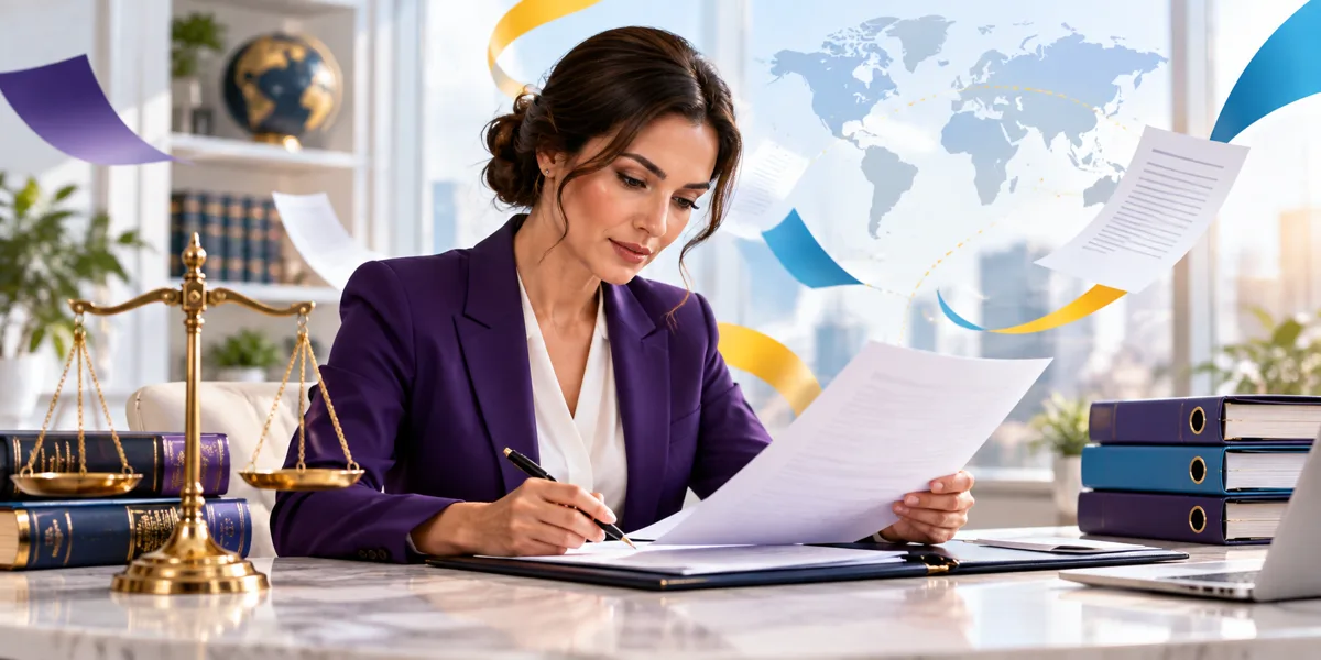 Law firms and legal matters translation illustration